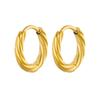 Vintage Round Stainless Steel Hoop Earrings For Women Gold Plated Earring Trending Statement Ear Jewelry Christmas Gift