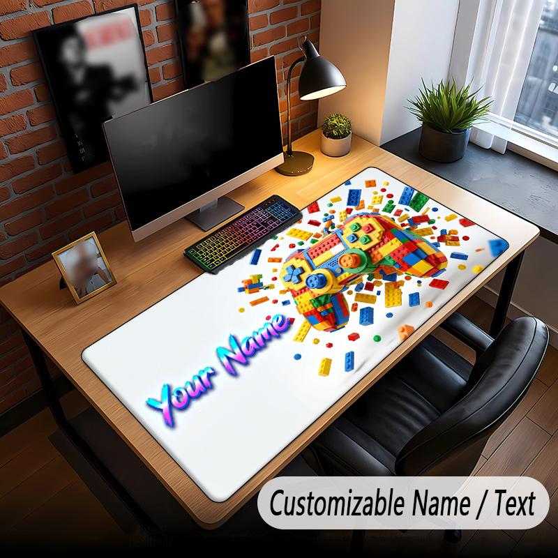 Game Controller Theme Custom Mouse Pad Personalized With Name Text Customized Desk Mat For Office Home Decor