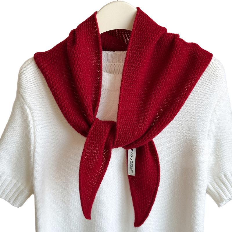Triangulär scarf nackskydd Australisk kashmirull sjal Dam enkel nackskydd Varm stickad liten scarf