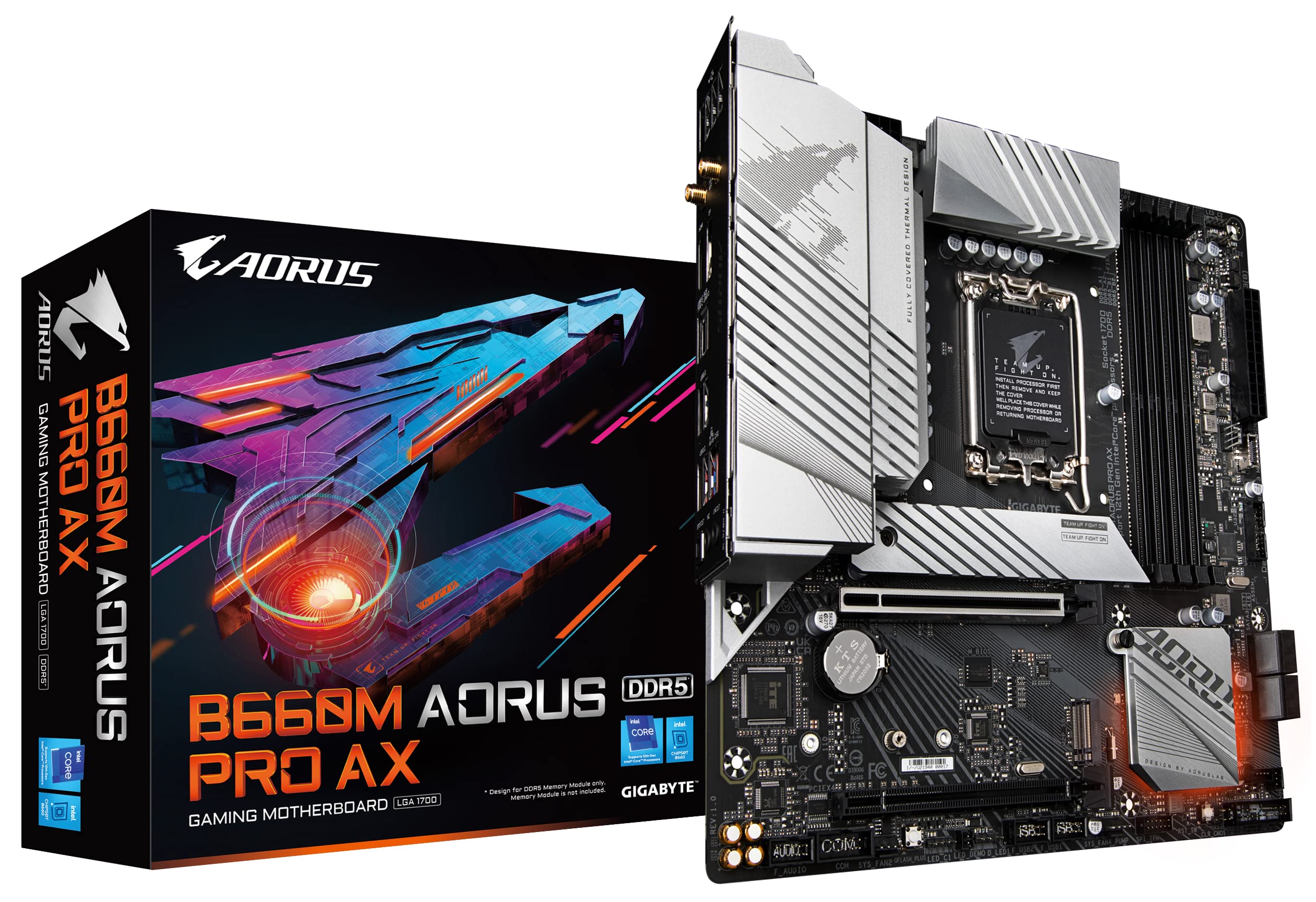 

Материнська плата GIGABYTE B660M AORUS PRO AX з Intel B660 MB5743 Rev.1.x Micro-ATX [з чіпсетом] чорний