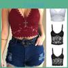 Elegante Sutiã Cropped de Renda Feminino com Decote V Sexy e Alças Finas