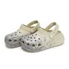 Crocs Crush Clog 811 Manufacture Ash Live Special Shoe Box High Street Ink Splash Hole Shoes Unisex Bone Silver Grey