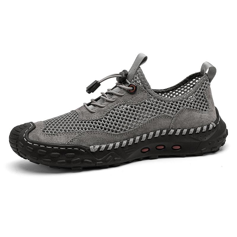 

Fashion Breathable Walking Shoes for Men Outdoor Casual Sneakers Hollow Out Male Mesh Shoes Non-Slip Quick Dry Wading Aqua Shoes Sandals 38 серый