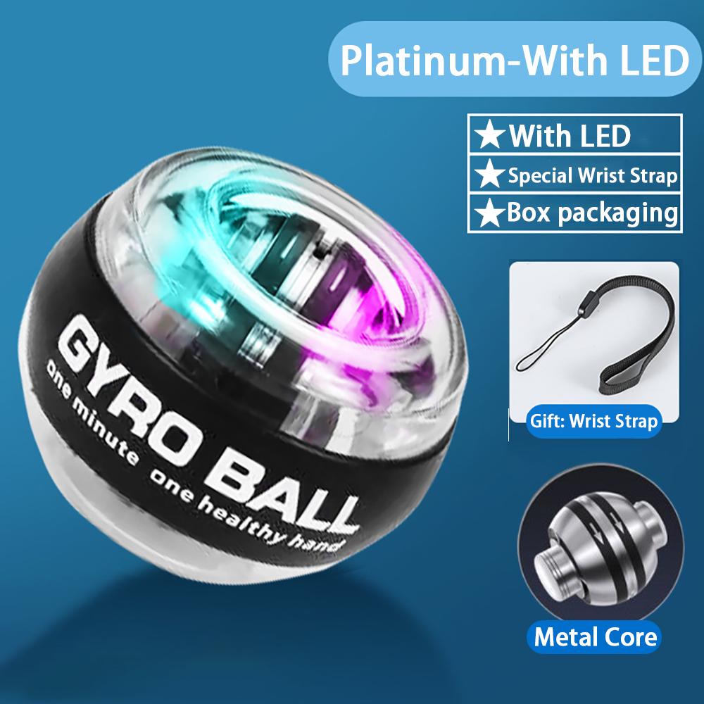 LED Powerball Wrist Trainer Ball Wrist Strengthener Gyro Self-Starting Forearm Trainer Gyro Ball for Strengthening Muscles