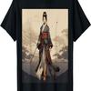 Samurai Girl Vintage Retro Sakura Cherry Blossom T-Shirt(263)