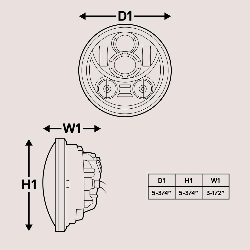 TRUE MODS 5 3/4 LED Headlight for Harley Davidson [Black Finish] Round LED Motorcycle