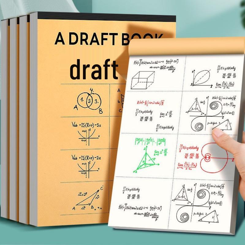 Thick Sectioned Draft Notebook with Cowhide Cover for Postgrad Exam Calculations