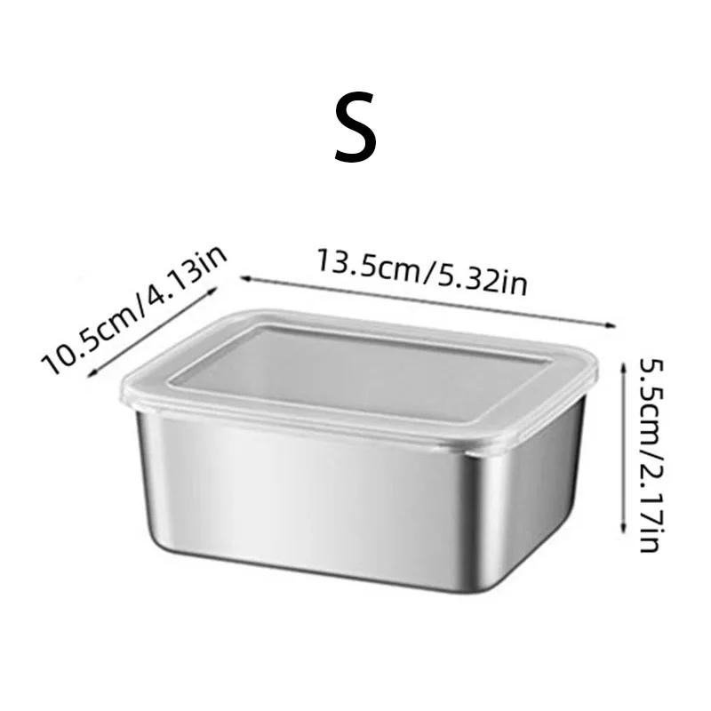 1pc Stainless Steel Food Storage Box with Lid, Stackable Food Container, Reusable Food Storage Box, Office Metal Lunch Box