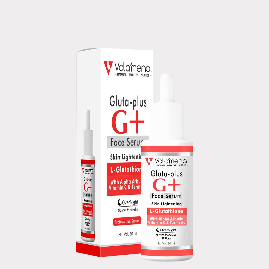 Volamena Gluta-Plus Serum with Glutathione, 30ml - - Skin Brightening & Depigmentation Serum for EvenWith Glutathione For Skin Brightening De pigme