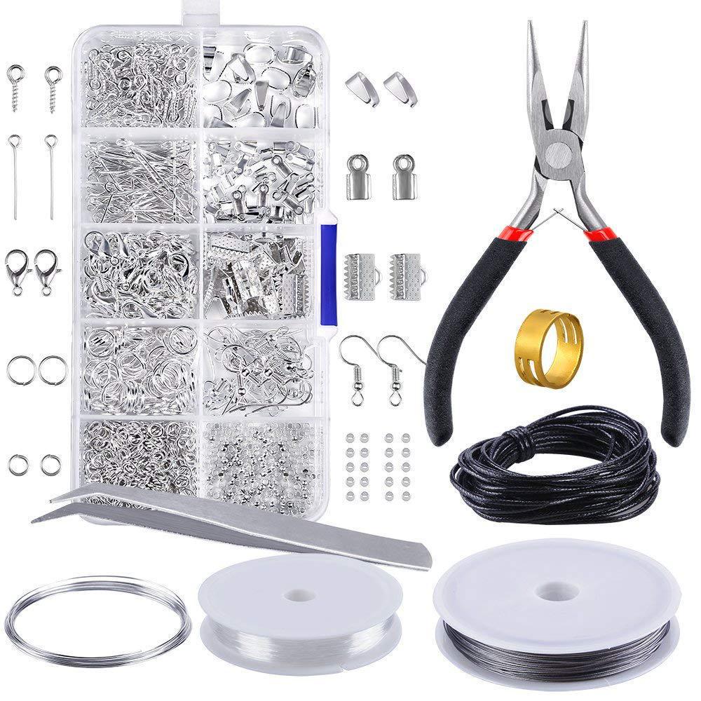 Schmuck DIY Metallanhänger & Zubehör Set mit Karabinerverschluss und Biegeringen