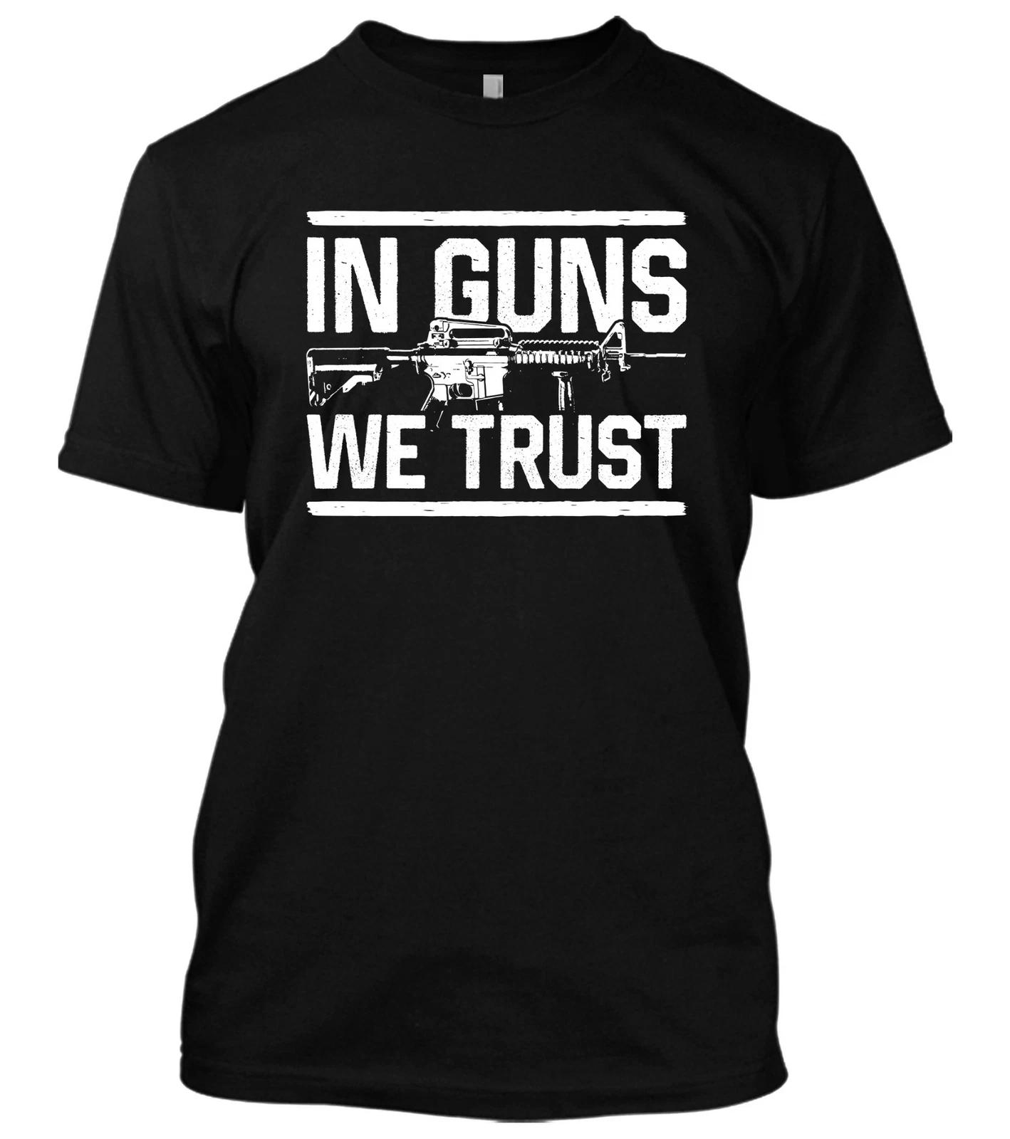 In Guns We Trust New Men s Shirt 2nd Amendment Guns Rights AR15 Pro-Guns USA Tee L
