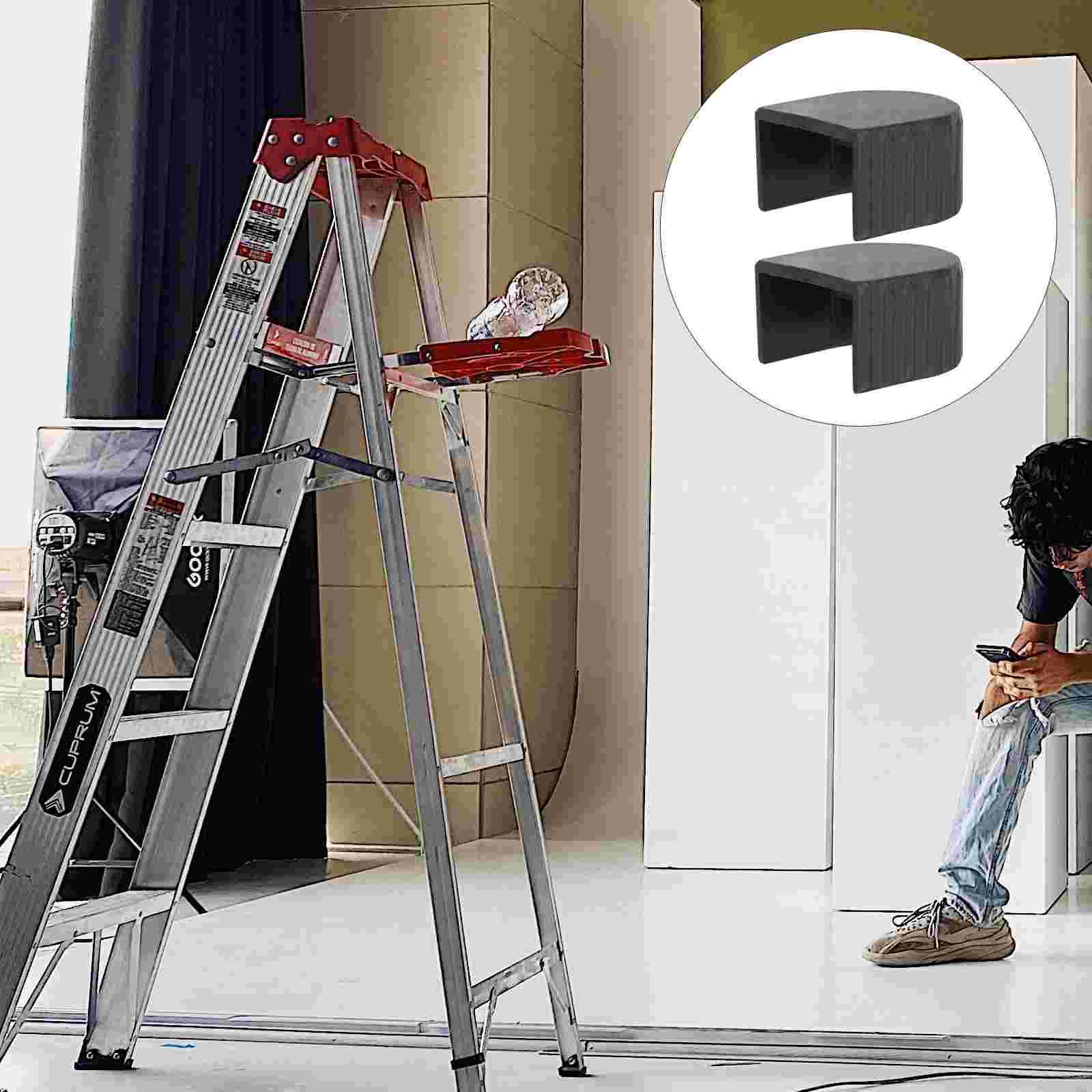 

2 шт. Пластиковая накладка на лестницу Практичные протекторы для лестницы Пластиковые заглушки для складной лестницы