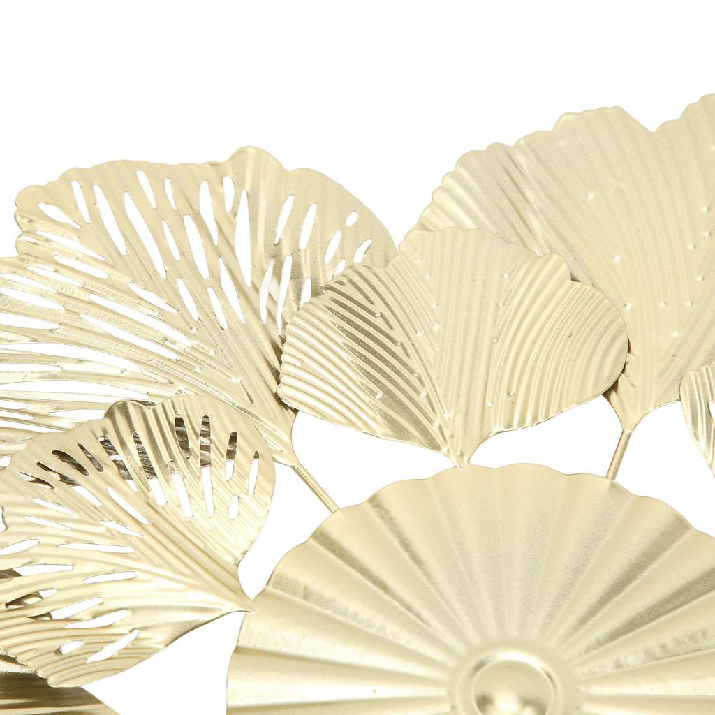 Nordic Luxury Wall Decoration Apricot Leaf Flower Mirror Wall Pendant Iron Art Porch Decoration