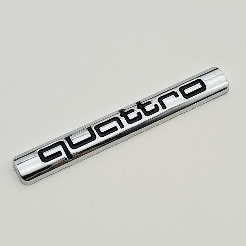 3D Metal Logo Quattro Sticker Car Emblem Badge For 4JHGE A1 A2 A3 A4 A5 A6 A7 A8 8P B6 B7 B8 Q2 Q3 Q4 Q5 Q7 TT S3 S5 Accessories
