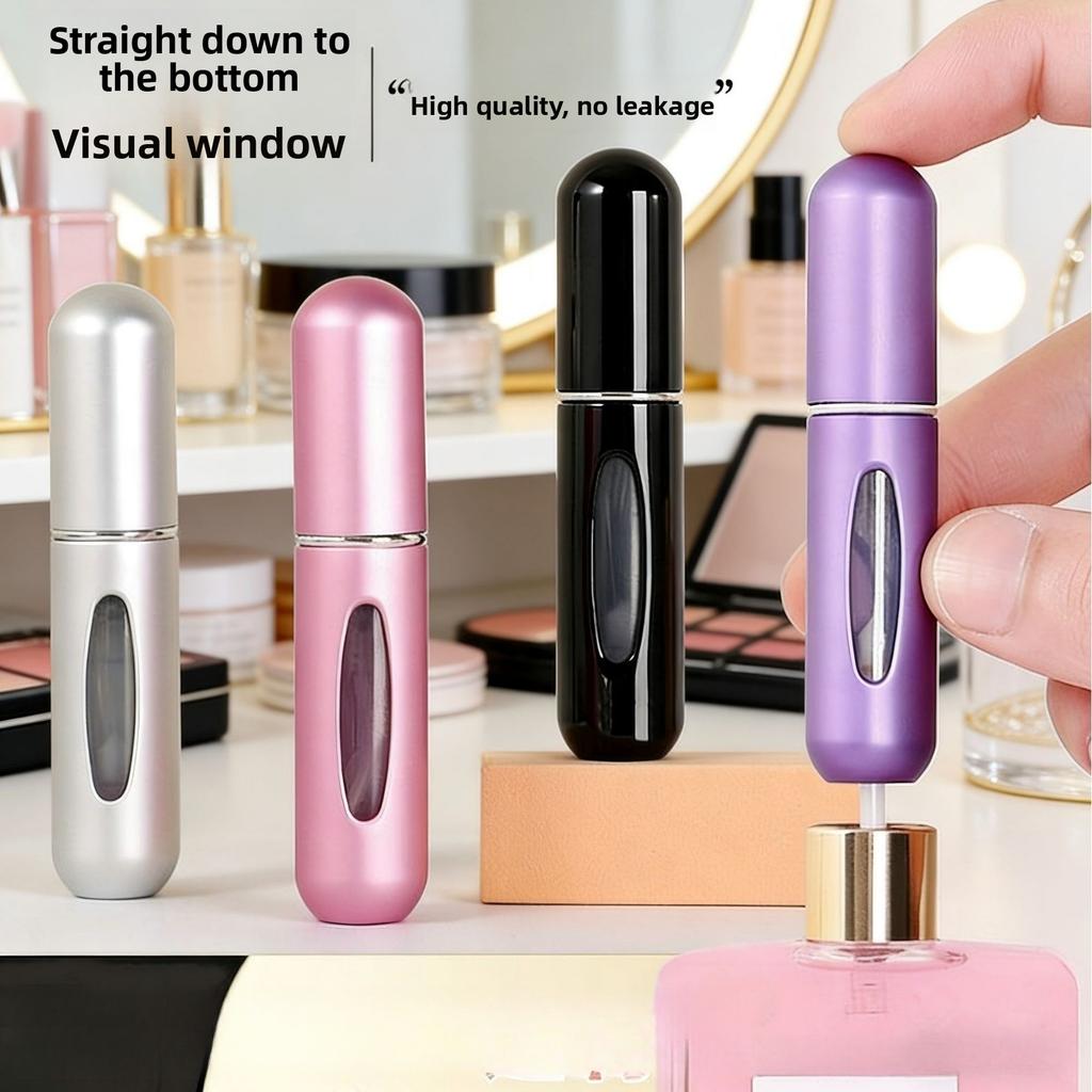 Portable 5ml Perfume Sub-bottling Press Small Window Self-pumping Spray Bottle Bottom Straight Into Travel Perfume Bottle