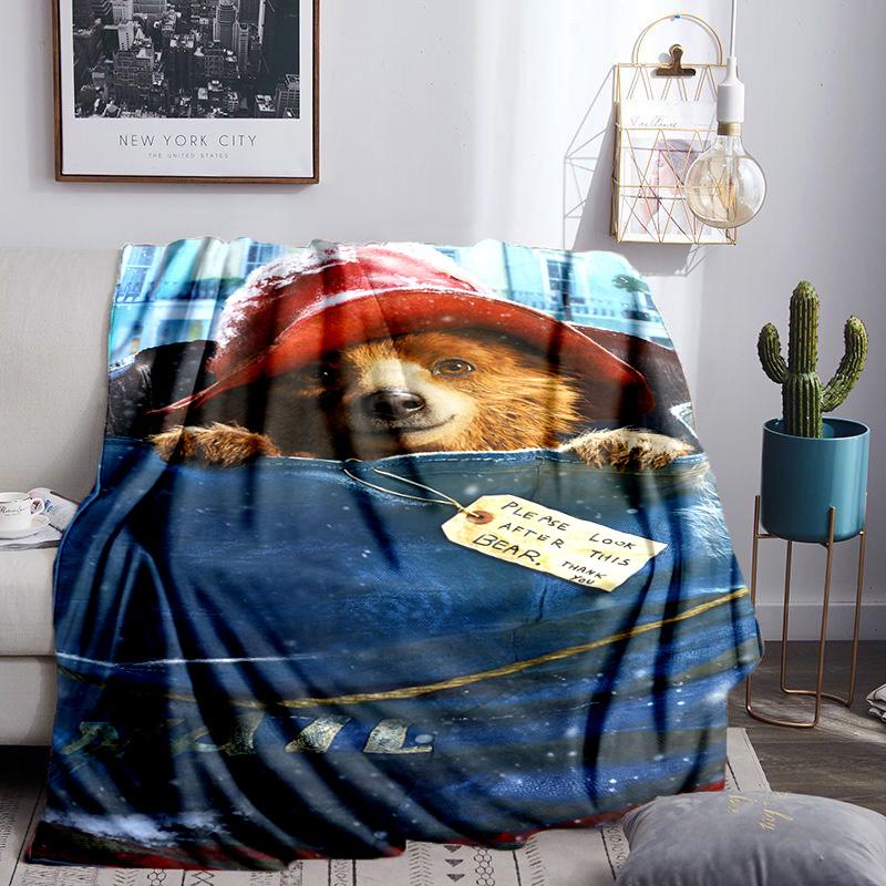 Paddington Adventures Throws Blanket Flannel Blankets Plush for Couch Bed Gifts for Men Women Travel picnic blanket Christmas fan gifts