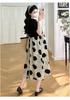 2026 Summer Short Sleeve Korean Maternity Dress: Stylish Patchwork, Loose Fit, Two-Piece Look, Trendy Belly Cover for Moms