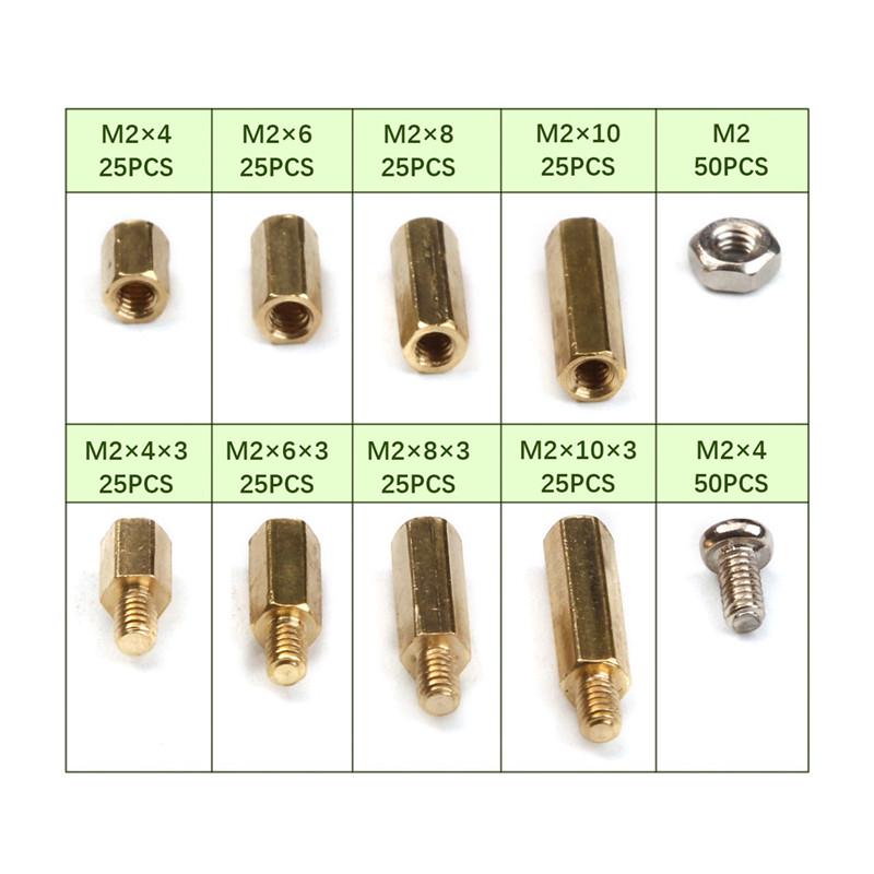 300Pcs M2/M3 Hex Head Copper Pillar Brass Standoff Spacer Screws Threaded Pillar Male/Female PCB Circuit Board Stand Off Kit