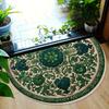 1 Pezzo Tappetino Benvenuto Floreale Verde Vintage a Semicerchio Antiscivolo per Esterno Patio Portico Cucina Bagno Ingresso Tappeto per Pavimento
