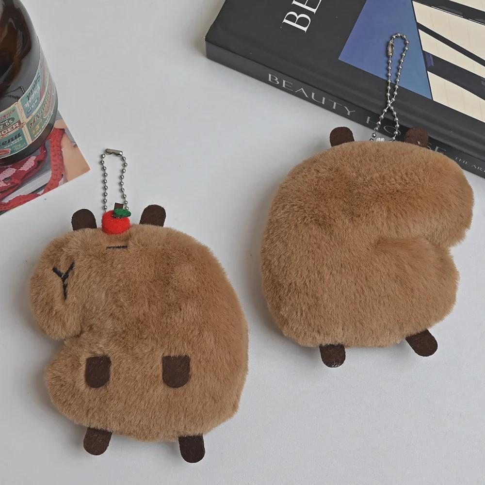 Adorable Capybara Plush Apple Doll Keychain - Cute Guinea Pig Pendant for Girls' Backpacks and Gifts