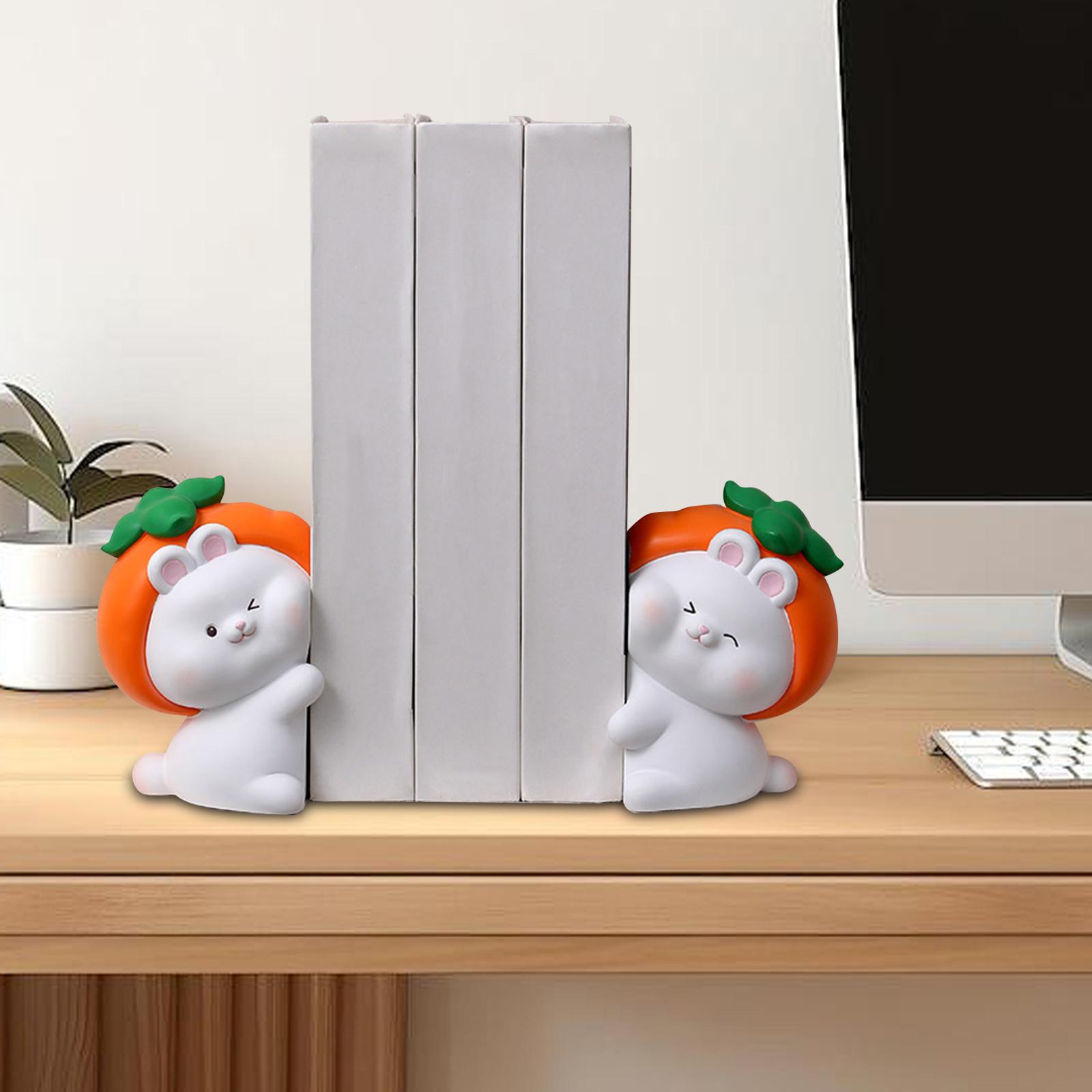 

Book End Shelves Organizer Anti Slip Base Hold Books Cute Decorative Bookend for Living Room Room Office Library Decoration