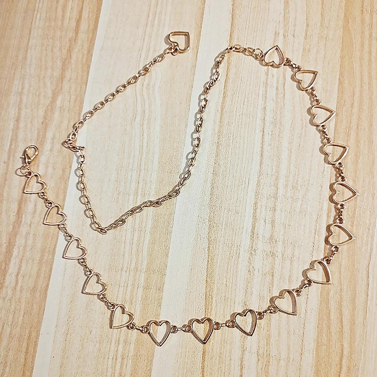 

Retro metal hollow heart-shaped waist chain female personality versatile multi-layer body chain