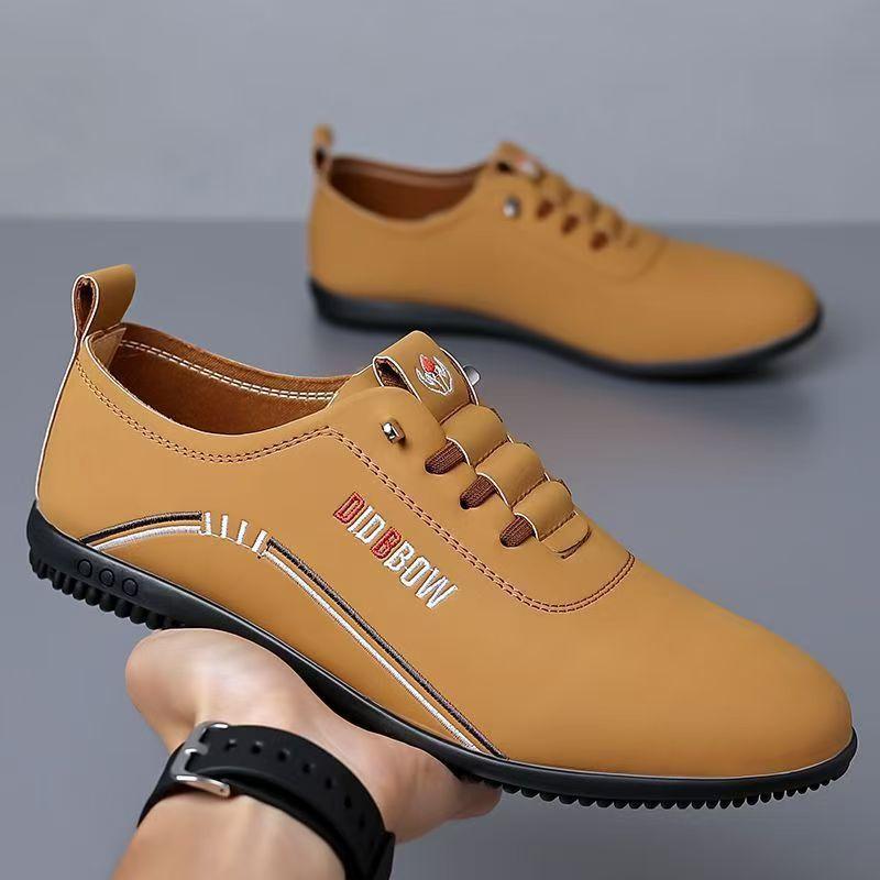 Men's Shoes 2025 New Men's Casual Leather Shoes British One-pedal Doudou Shoes Men's Dad Shoes Soft Leather Sole Leather Shoes