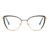 6221 Fashion Cat'S Eye Metal Spring Leg Flat Glasses 2025 New Personalized Anti-Blue Light Plain And Thin Glasses