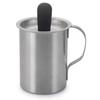 Practical Stainless Steel Basting Pot Set Dustproof Lid Rust-proof Sauce Basting Pot with Brush BBQ Oil Pot Chocolate