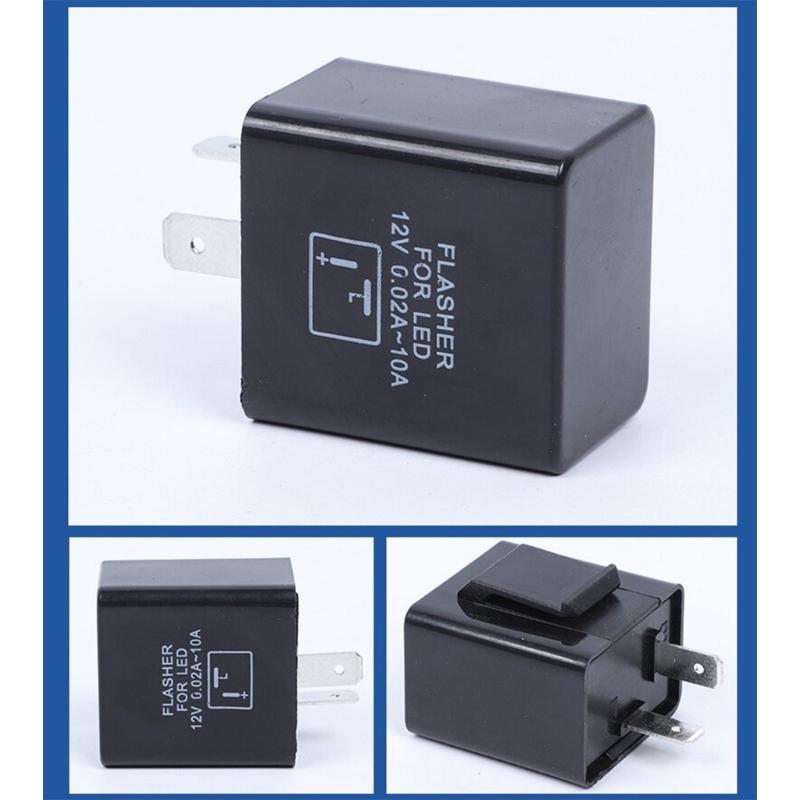 2-poliges elektronisches LED-Blinkrelais für LED-Blinkerbirnen für Motorräder, Hyper Flash, einstellbares LED-Blinkrelais