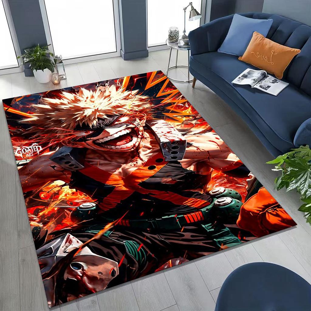 Anime My Hero Academia Deku Katsuki Kreslený koberec do ložnice obývacího pokoje na pohovku domů rohožka dekorace, dětská protiskluzová podložka na hraní