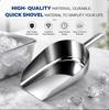 Multi-Purpose Ice Scoop Stainless Steel Food Flour Grain Shovel with Ergonomic Handle Practical for Kitchen Bar Restaurant Use