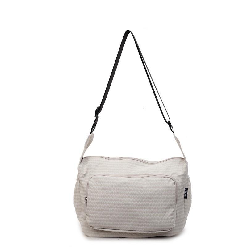 

2025 New Style Simple Checked Canvas One-shoulder Cross-body Bag Casual Large-capacity All-matching Women s off білий колір