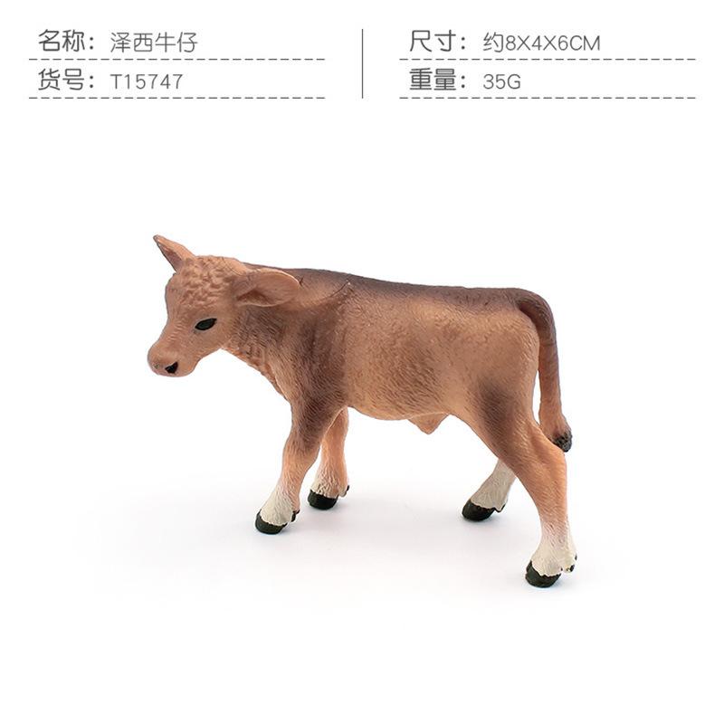 Delightful Farm Pvc Animal Figurines Black Spotted Dairy Cow Yellow Cow Jersey Calf Toys