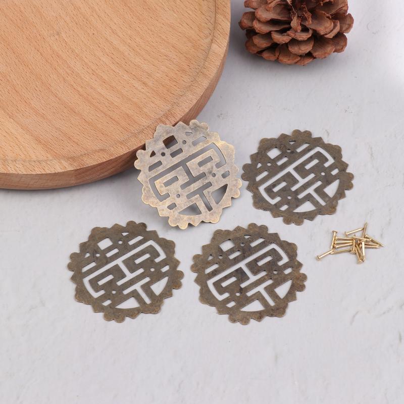 

4 шт. Китайский антикварный бронзовый декоративный уголок Защитные уголки для деревянной коробки, железной коробки, поделки, мебельная фурнитура, накладка на угол