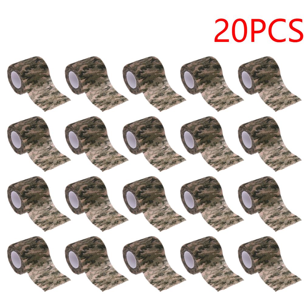 20PCS for Camouflage Bandage Self-adhesive Breathable Elastic Bandage Outdoor Hunting for Movement Fixation of Fingers Wrists an
