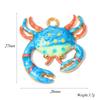 4 Stück Modische Edelstahl Emaille Krabbe Fisch Anhänger Niedliche Meeresbewohner Halskettenanhänger Damen DIY Schmuckzubehör