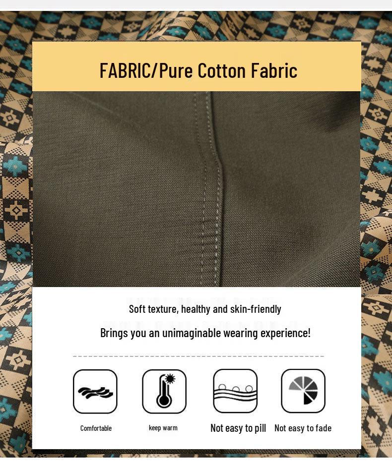 Men's Mid-length Cotton Jacket: Spring/Autumn, Lapel, Button-up, Dad Style, Plus Size for Middle-aged/Elderly