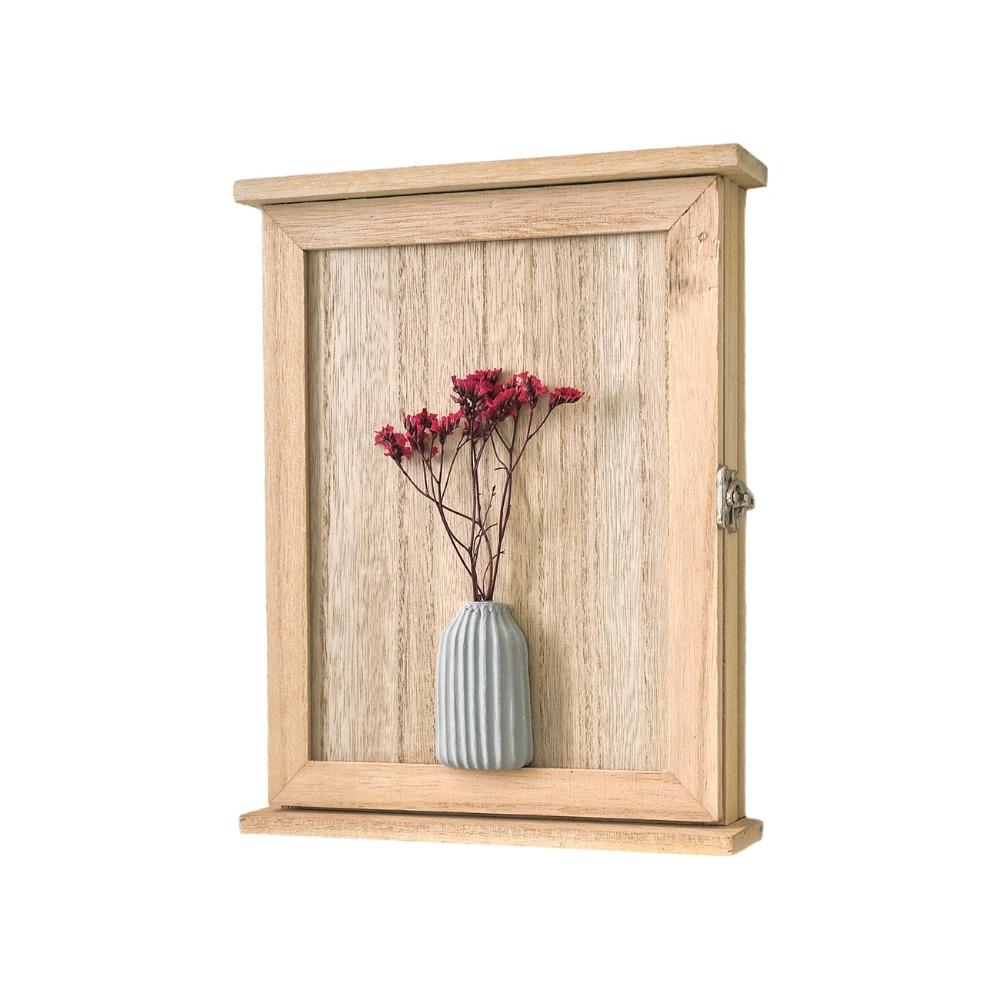 Rustic Cabinet Key Rack Wooden Entryway Storage Box Wall-Mounted Key Storage Box  Dolls Storage Style A