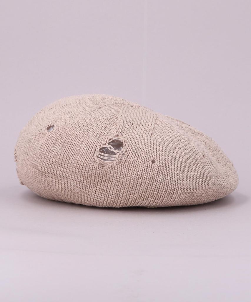 [Kashira] Beret, washable, casual, loose fit, large, springsummer, daily wear, DOU02070 BEIGE, Free Size