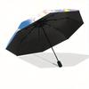 1pc Unicorn and Little twin stars Cartoon Umbrella, Portable 3-Fold Compact Umbrella, Suitable for Camping, Hiking and Travel, Ideal Easter Birthday G