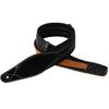 Genuine Leather Padded Black Guitar Strap for Electric Acoustic Guitar Bass Adjustable Belt Widen and Soft