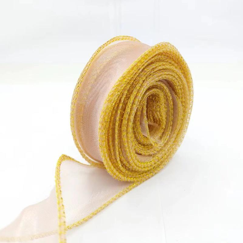 1 Roll Diy Bow Bouquet Voile Ribbons 4X900Cm Fishtail Organza Ribbon Reflective Iridescent Wavy Edge Ribbon For Gift Wrapping