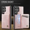For Samsung Galaxy S25 Ultra Case AUTSPACE A12 Leather Back Cover with Magnetic Detachable Card Bag Kickstand