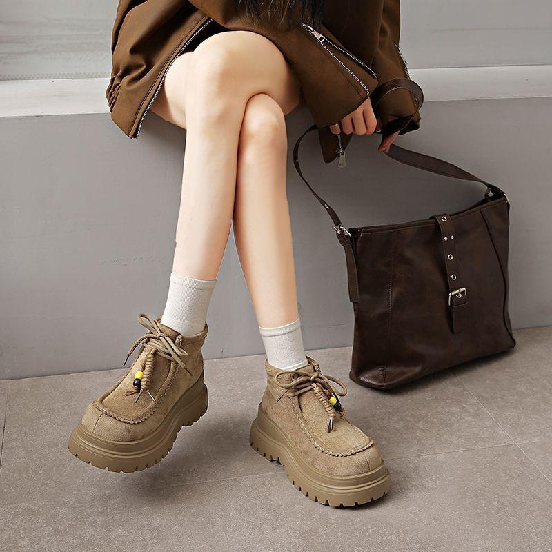 Martin boots women's Internet celebrity thick-soled lace-up versatile foreign style thin and high short boots children 2025 autumn and winter new