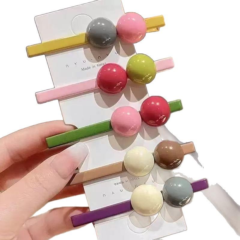 Pince à Cheveux Canard Dopamine Perles - Accessoire Doux & Énergique pour Mèches Latérales Femmes.