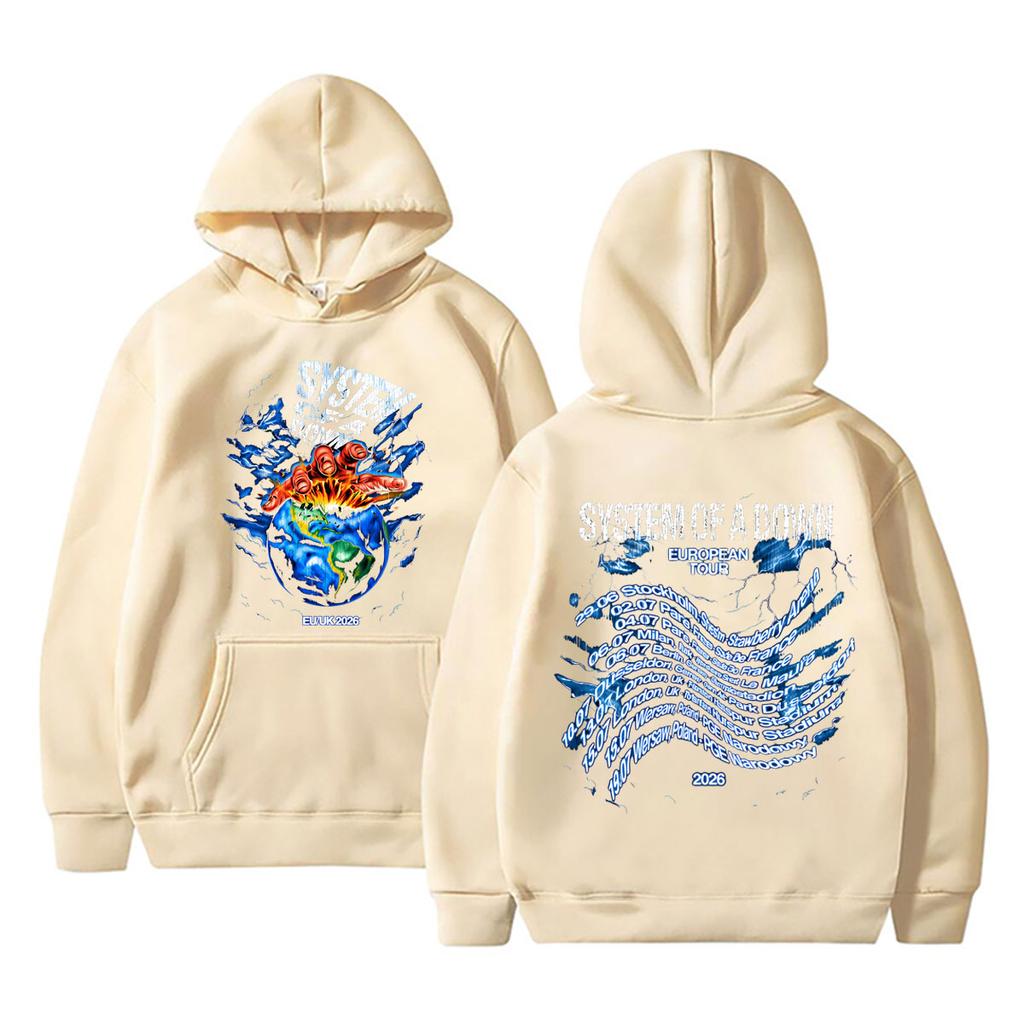 Rock Band System of A Down Tour 2026 Hoodie Men Women Clothing Fashion Oversized Hooded Sweatshirt Male Classic Retro Streetwear
