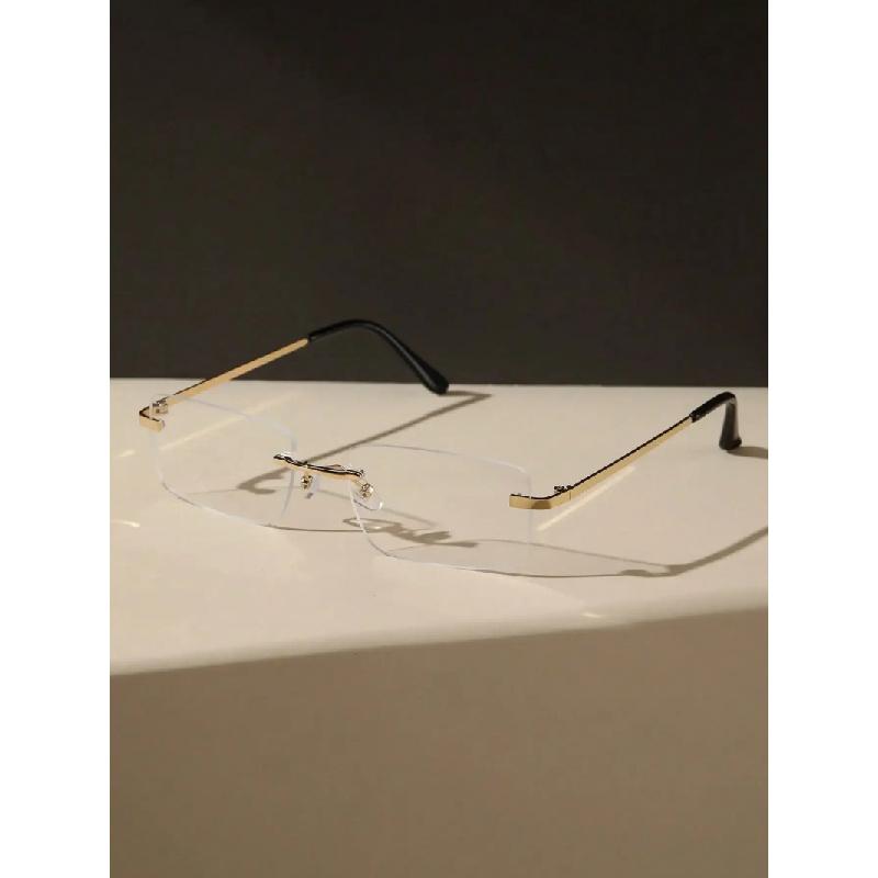 New Unisex Metal Square Frame Fashio Rimless Sunglasses For Outdoor Beach Party