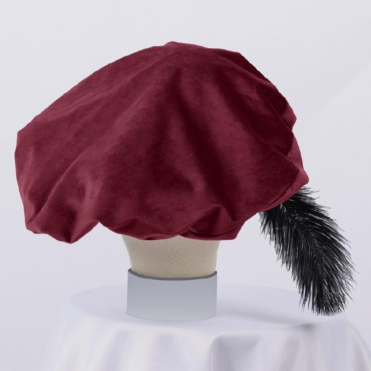 Renaissance Feather Hat Light Weight Polyester Medieval Beret Cap For Men Women Kid Halloween Renaissance Themed Event