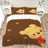 3pcs Winnie the Pooh Honey Pot Bedding Set 1 Soft Quilt Cover + 2 Pillowcases, Machine Washable Suitable for All Seasons Q095